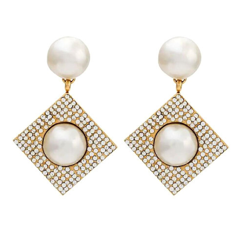 Vintage creative design women jewellery big fashion irregular pearl earrings 